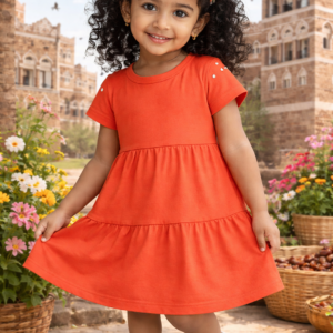 VESTIDO FEM MANGA ORELINHAS 1AO3 REF17239 TAMANHO 3 LARANJA