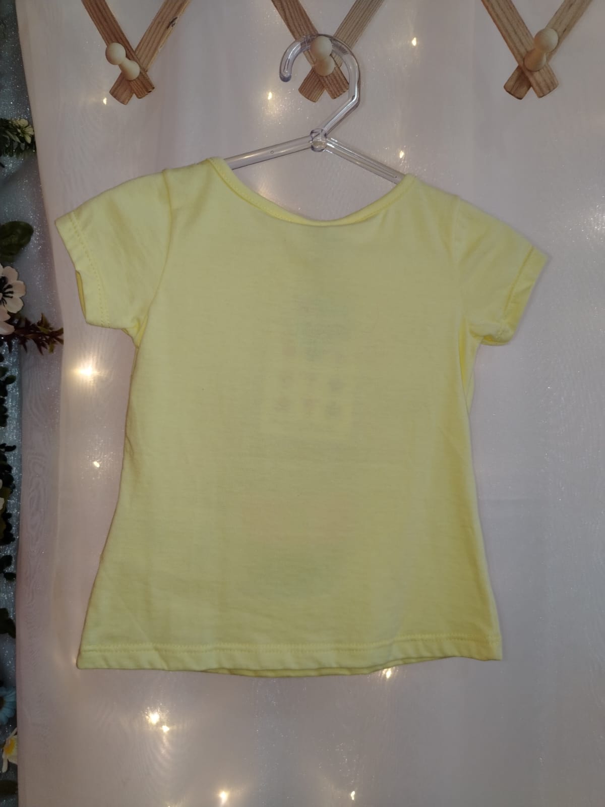 Camiseta Menina Amarela Estampa Copo Love Ref. 42521 Tamanho 1 ano - Imagem 4