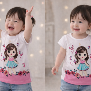 Blusa Menina Manga Curta Ref. 109601 tamanho 1