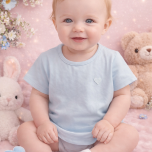 Blusa Feminina Manga Curta azul – Ref. 48709 Tamanho 1