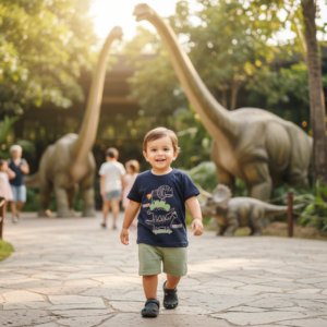 Conjunto Infantil Menino Camiseta e Bermuda Dino – 09905904-TAMANHO 1