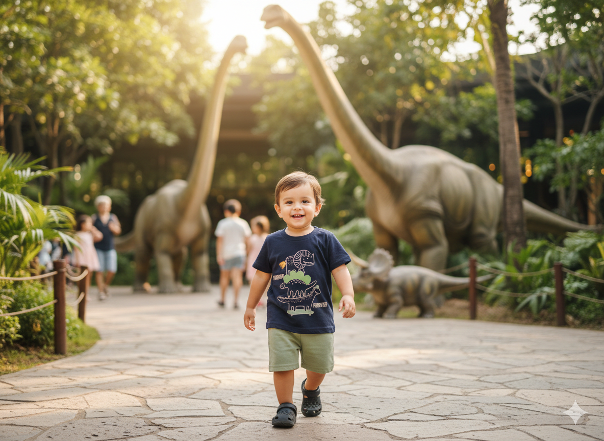 Conjunto Infantil Menino Camiseta e Bermuda Dino – 09905904-TAMANHO 1