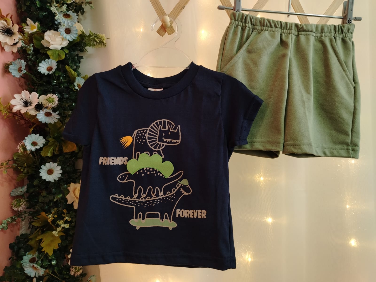 Conjunto Infantil Menino Camiseta e Bermuda Dino – 09905904-TAMANHO 1 - Imagem 2