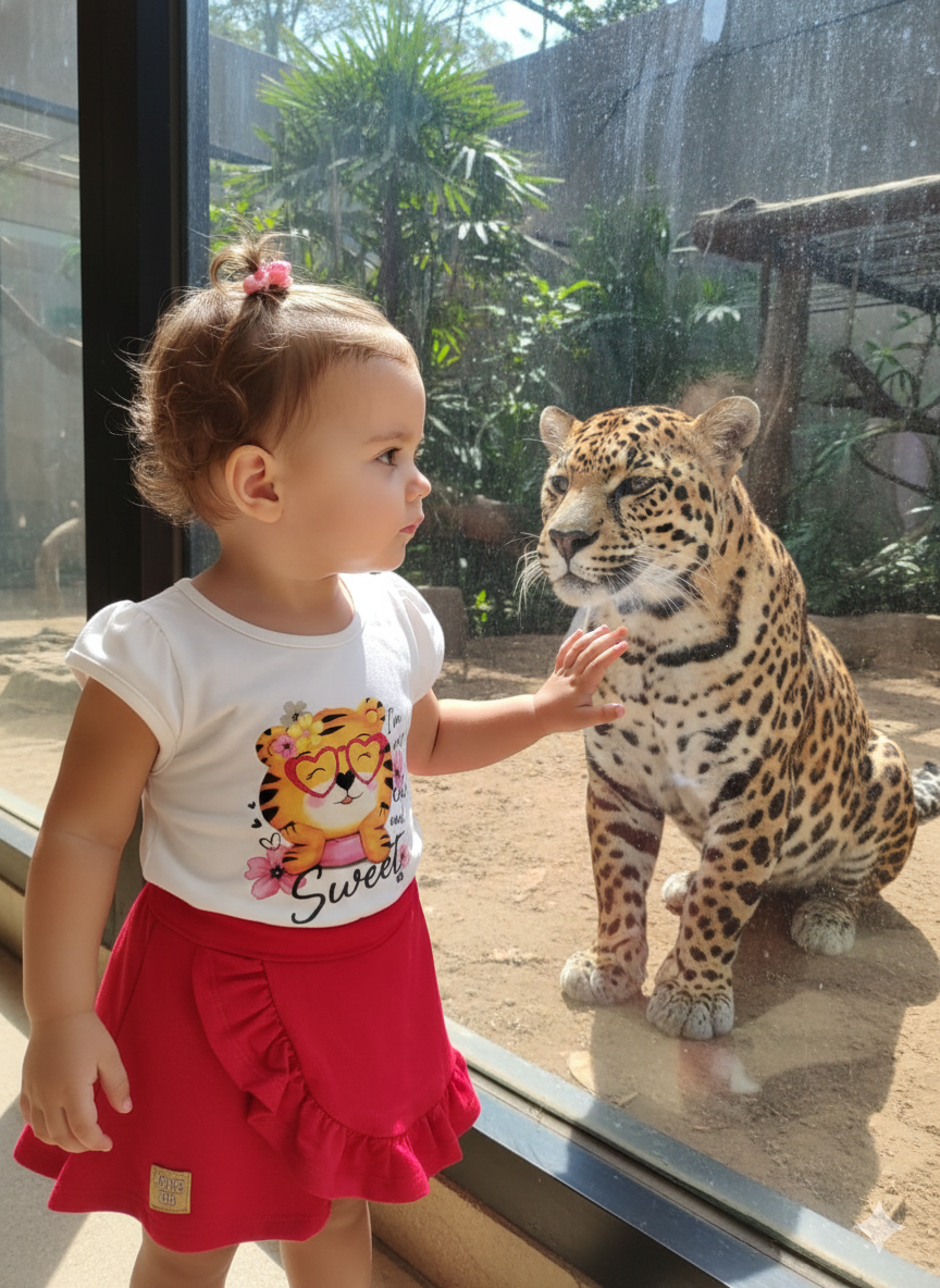 CONJ FEM INF MC SHORTS SAIA TIGRE17170 TAMANHO 1