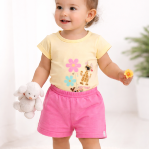 CONJ FEM MC INF ESTAMPADO SHORTS 211645 girafinha TAMANHO 1