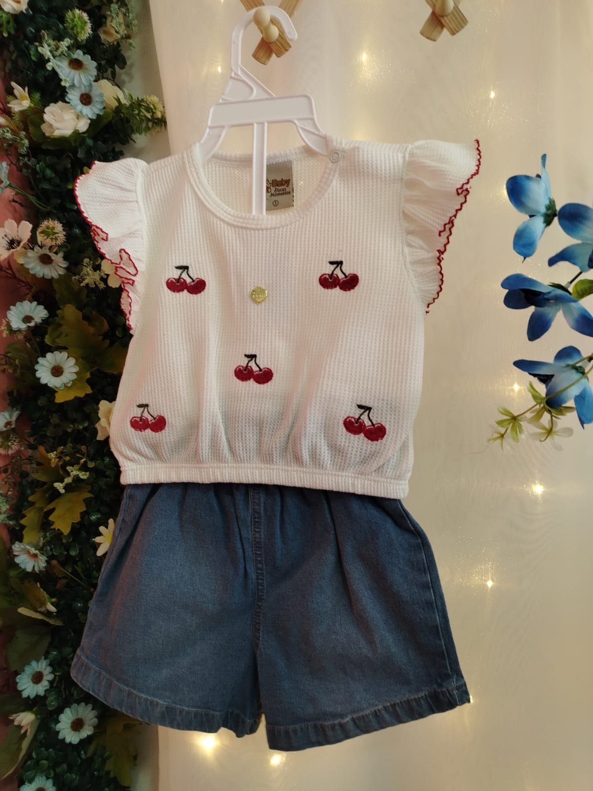 Conjunto Jeans Menina Cerejinha Ref. 80391 TAMANHO 1 - Imagem 4