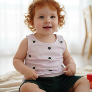 Conjunto Verão Menina Regata  com Bordado e Shorts  3355 TAMANHO 1