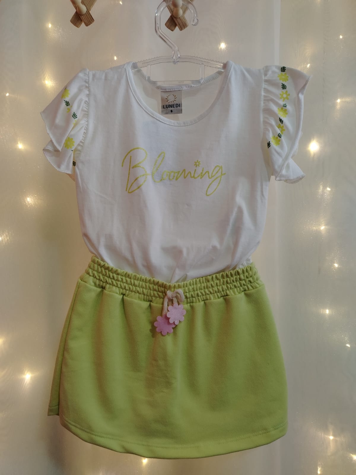 Conjunto Menina 6 Anos Lunedi “Blooming” 009908841 (verde claro e branco ) - Imagem 3
