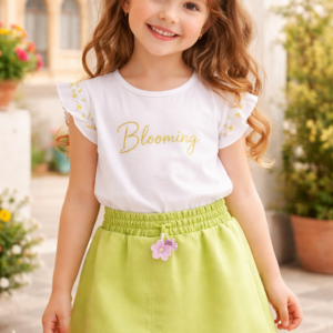 Conjunto Menina 6 Anos Lunedi “Blooming” 009908841 (verde claro e branco )
