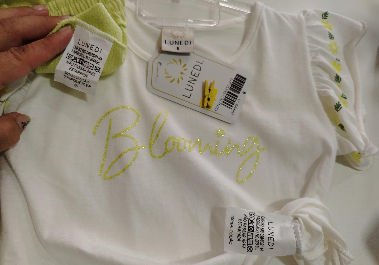 Conjunto Menina 6 Anos Lunedi “Blooming” 009908841 (verde claro e branco ) - Imagem 5