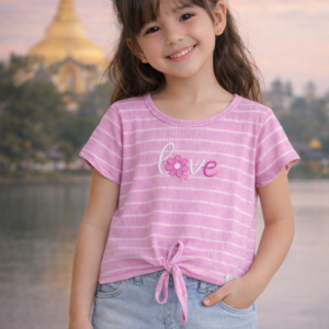 BLUSA MC FEM INF LISTRAS LOVE 251905 TAMANHO  6