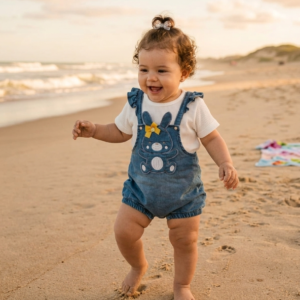 Boby Jardineira Jeans Bebê Baby Doces Momentos 8011 TAMANHO G