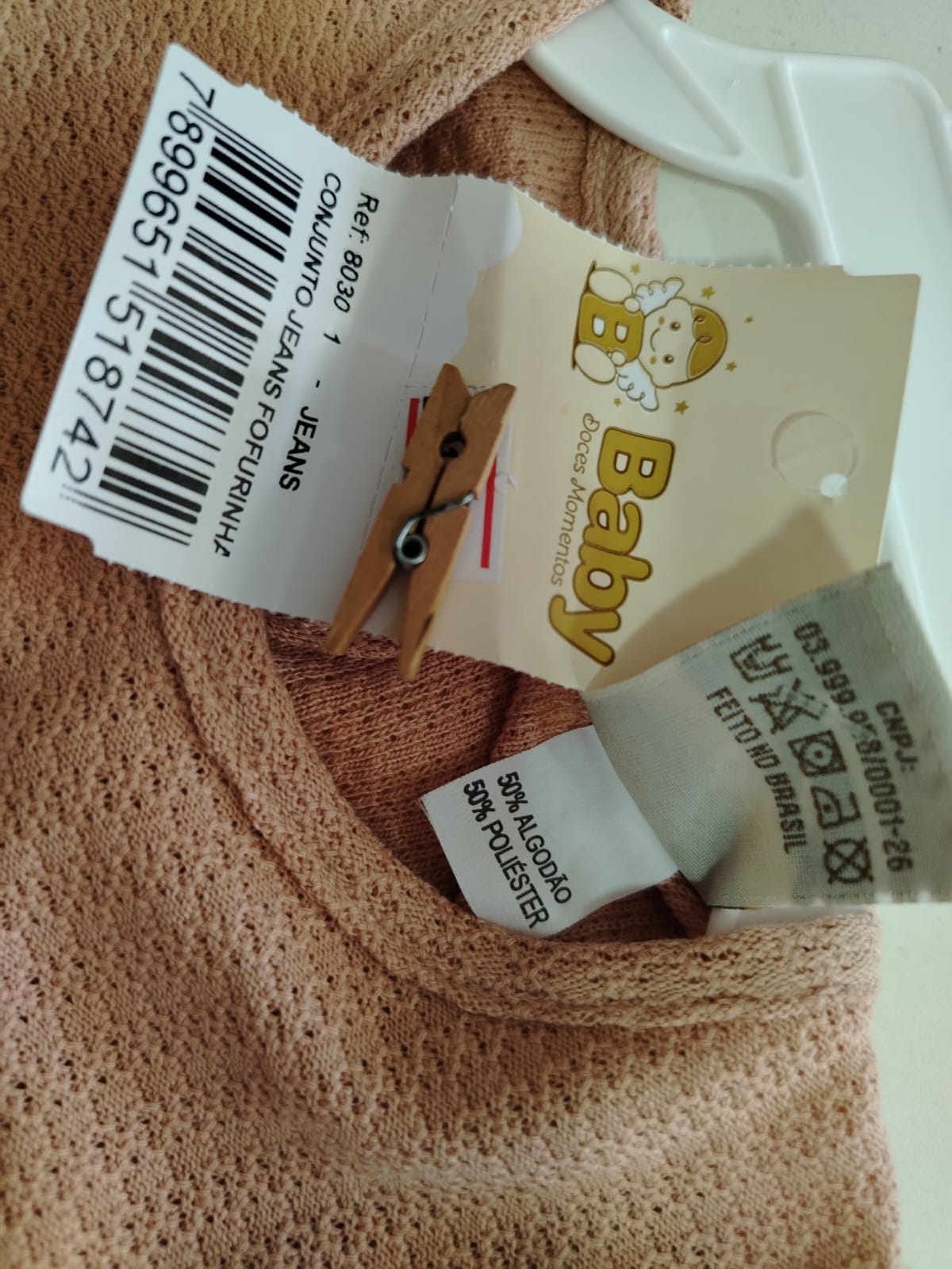 Conjunto Menina Blusa Bordada + Shorts Jeans 80301 TAMANHO 1 - Imagem 4