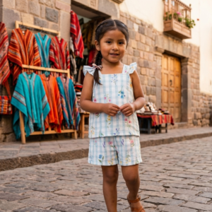 Conjunto Infantil Menina Listrado Floral LUNEDI  09901601 TAMANHO 4