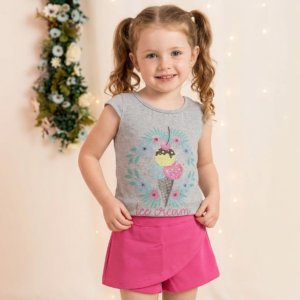 CONJ FEM BLUSA SHORTS SAIA PIQUET  0656 TAMANHO 4