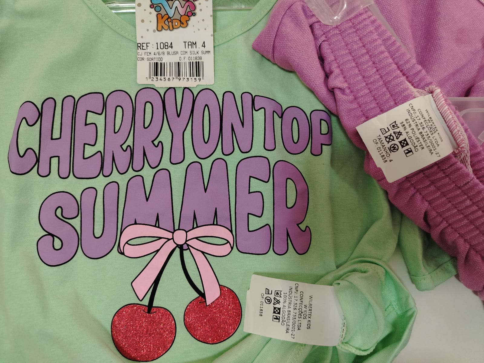 CONJ MC FEM INF SUMMER CEREJA 1084 TAMANHO 4 - Imagem 4