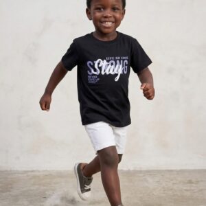 Camiseta Menino  41 preta Estampa Stay Strong TAMANHO 4