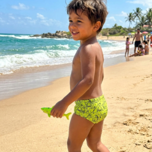 Sunga Infantil Boxer Tubarão 12627Verde Neon Tamanho 4