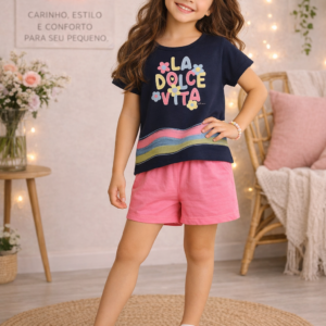 CONJ FEM JUV MC SHORTS MOLETOM  251965