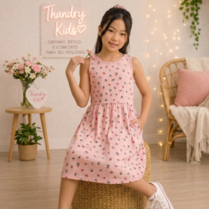 VESTIDO FEM JUV REGATA ESTAMPADO 10/16 REF232253 TAMANHO 10