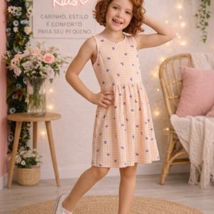 VESTIDO FEM INF REGATA ESTAMPADO 231996 TAMANHO 10