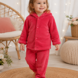 Conjunto Infantil Plush do claudecir  Vermelho com Capuz TAMANHO 2