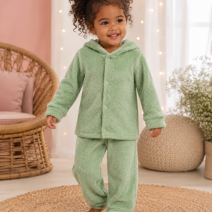 Conjunto Infantil Plush do claudecir  Verde com Capuz TAMANHO 2