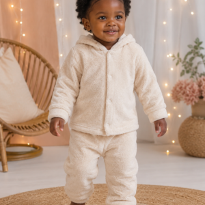 Conjunto Infantil Plush do claudecir  Creme com Capuz TAMANHO 2