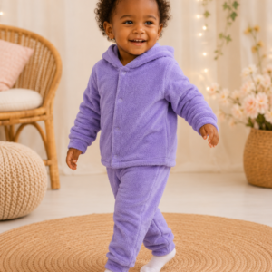 Conjunto Infantil Plush do claudecir  Roxo  com Capuz TAMANHO 3
