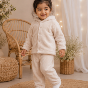 Conjunto Infantil Plush do claudecir  Creme com Capuz TAMANHO 3