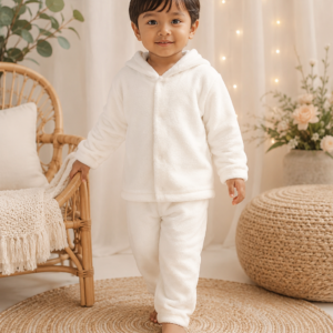 Conjunto Infantil Plush do claudecir  Off White com Capuz TAMANHO 3