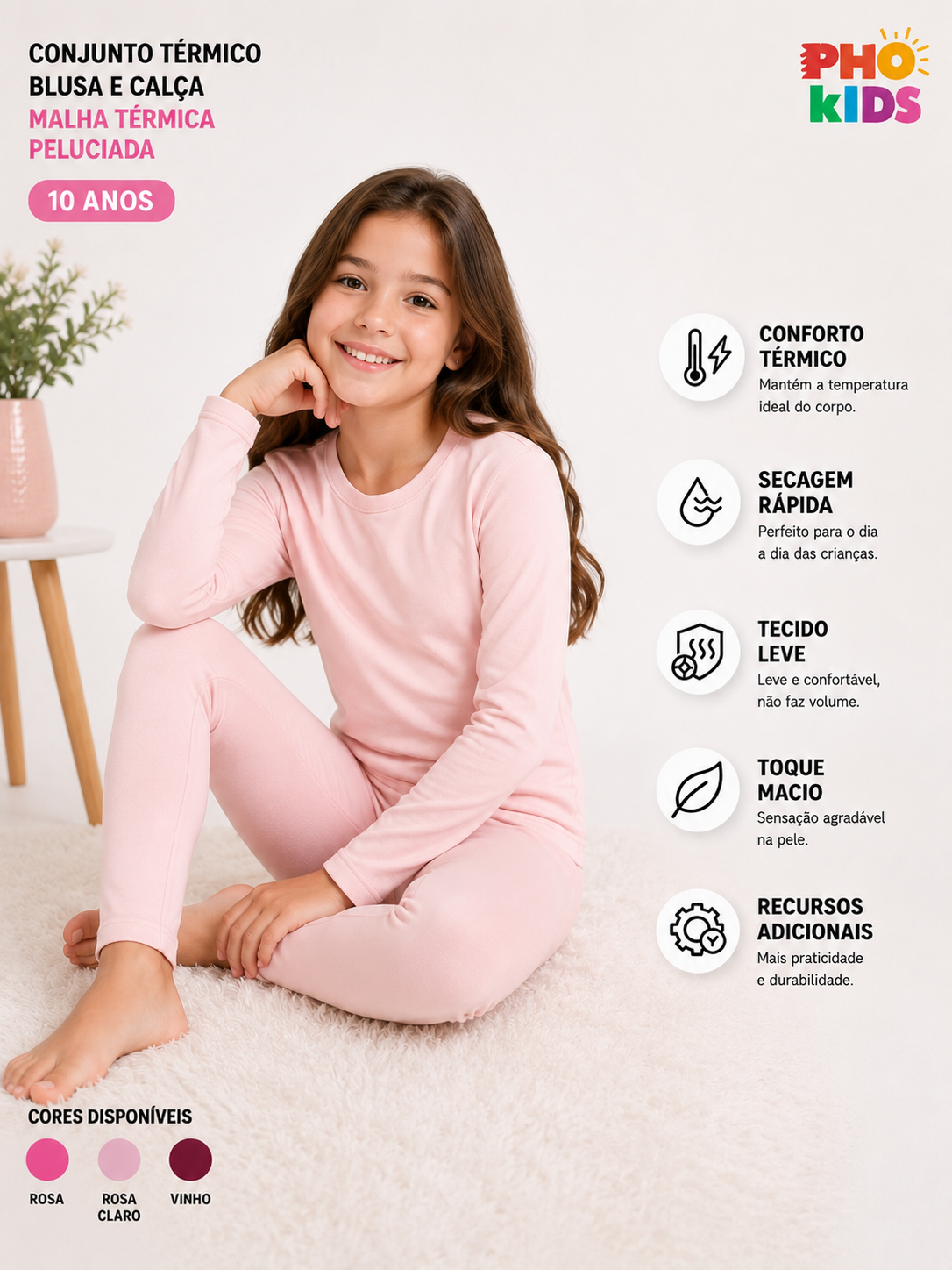 CONJUNTO TERMICO BLUSA E CALCA 30840J PHO Kids 30840J 10 anos - Imagem 2