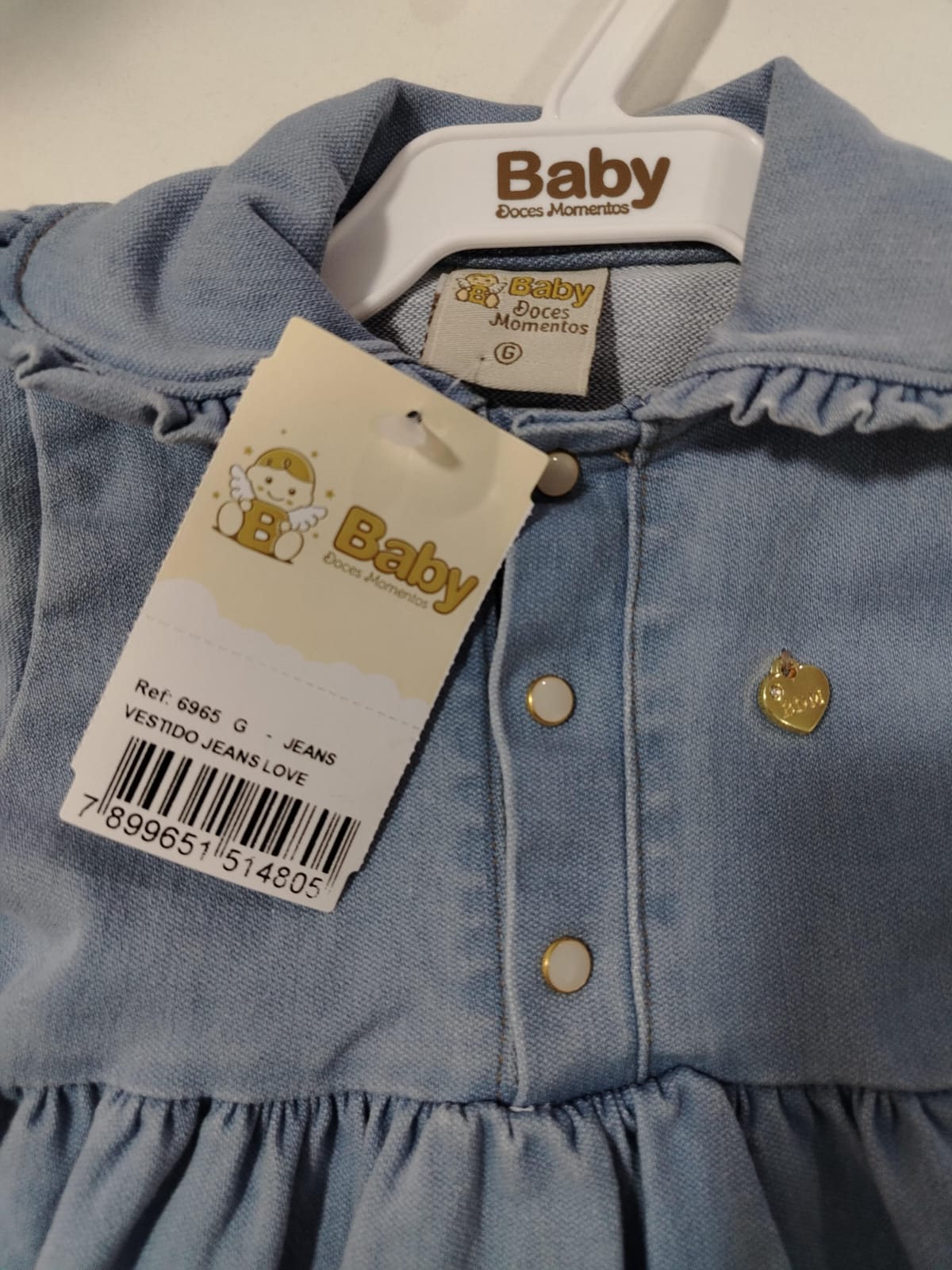 Vestido Infantil Jeans Love Ref. 6965 Menina G - Imagem 5