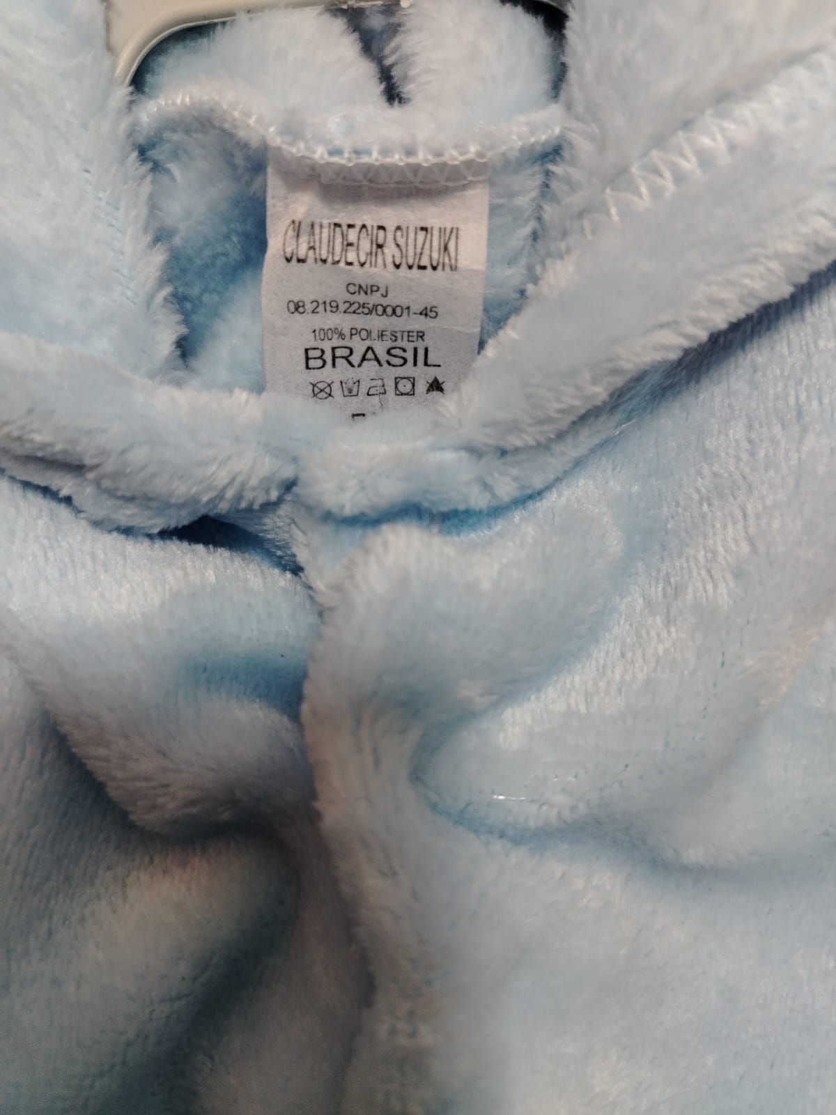 Macacão Plush Bebê com Capuz Cor:Azul Claro;Tamanho:RN - Imagem 4