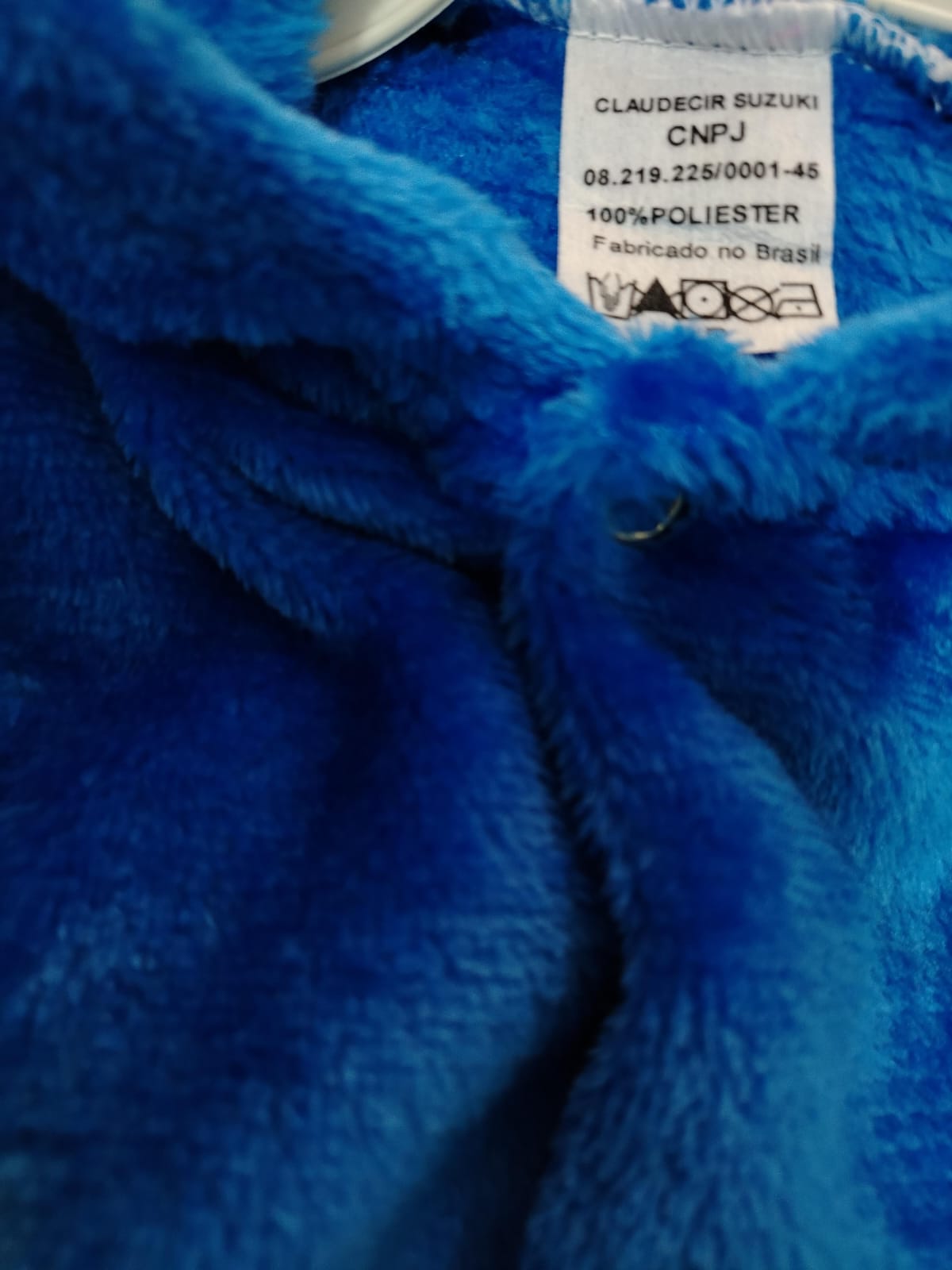 Macacão Plush Bebê com Capuz Cor:Azul;Tamanho:p - Imagem 4