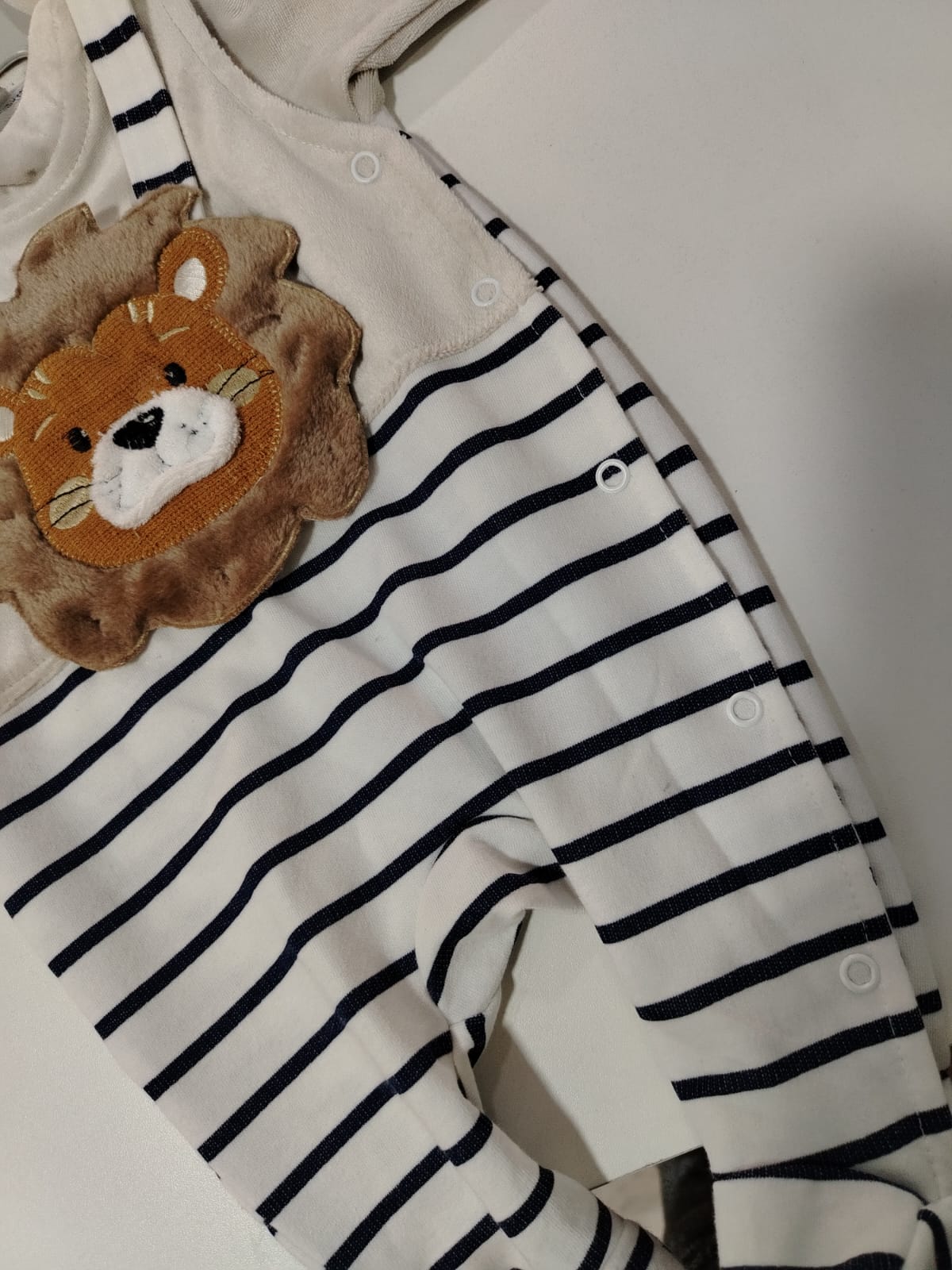 Macacão Bebê Plush Leão Listrado 014 Off White RN - Imagem 5