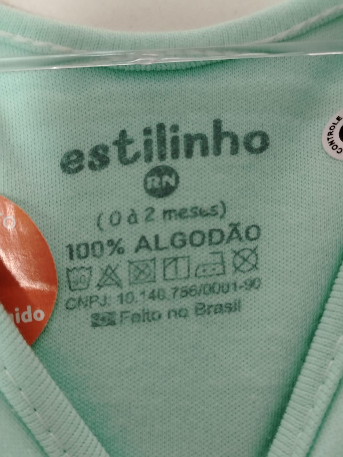 Conjunto Bebê Estilinho Body Manga Longa Verde Maçã e Mijão Rosa com Bordado no Bumbum 100% Algodão Tamanho RN - Imagem 4