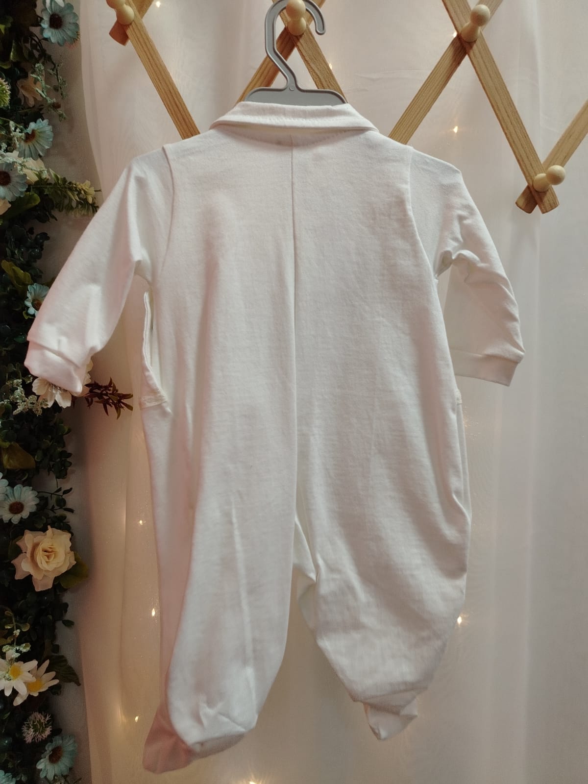 Macacão Bebê Off White Little Flowers 700 Tamanho RN - Imagem 3