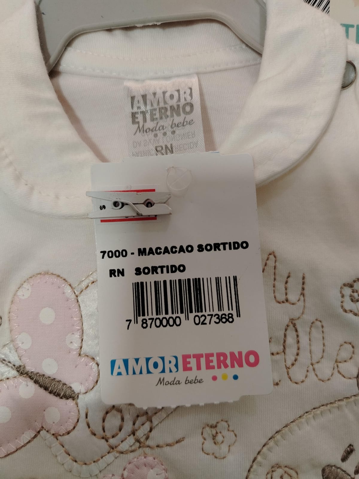Macacão Bebê Off White Little Flowers 700 Tamanho RN - Imagem 4