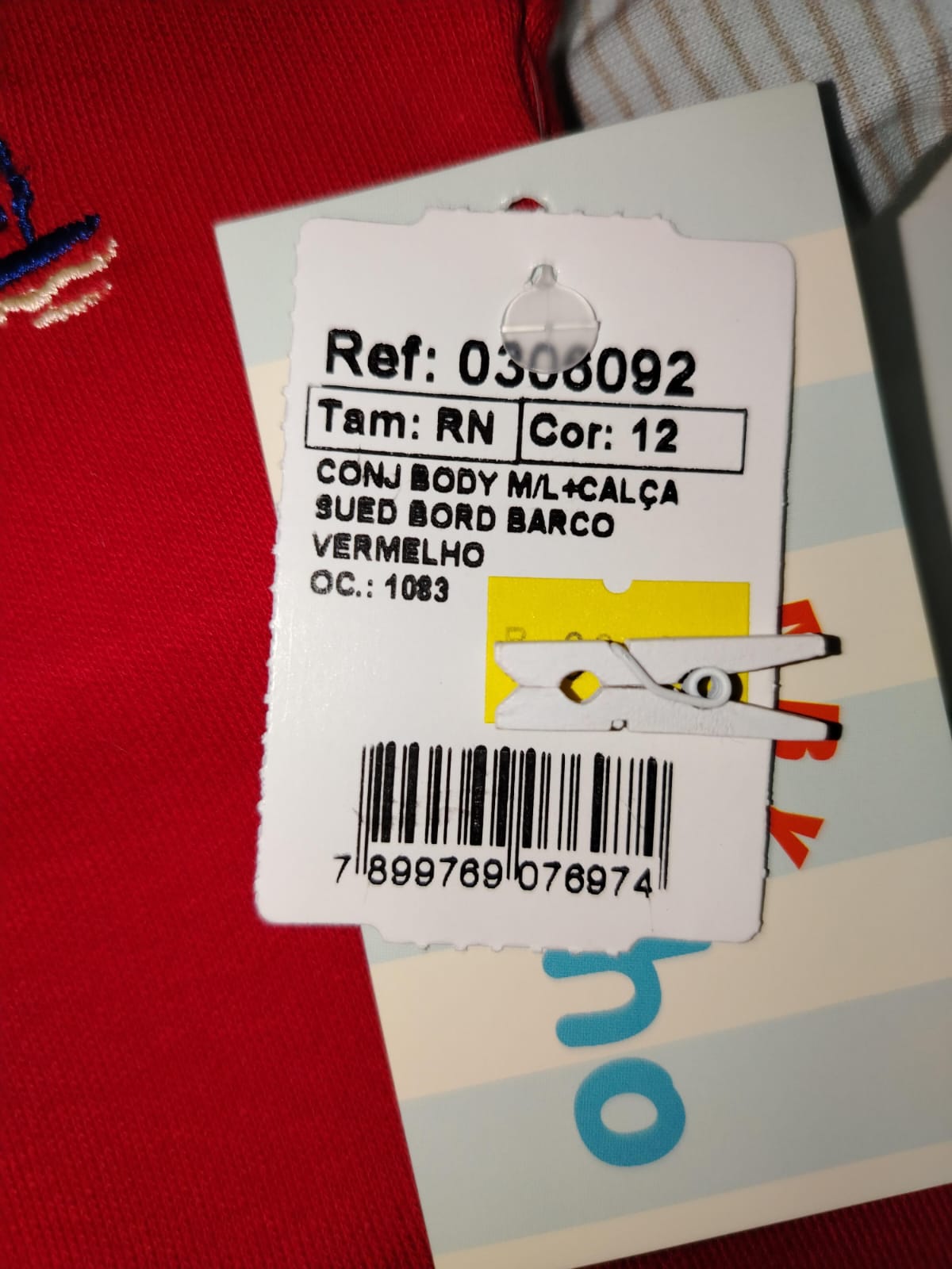 Boby e calça Bebê 3496 Plush Ursinho Marinho/Bege Tamanho P - Imagem 5