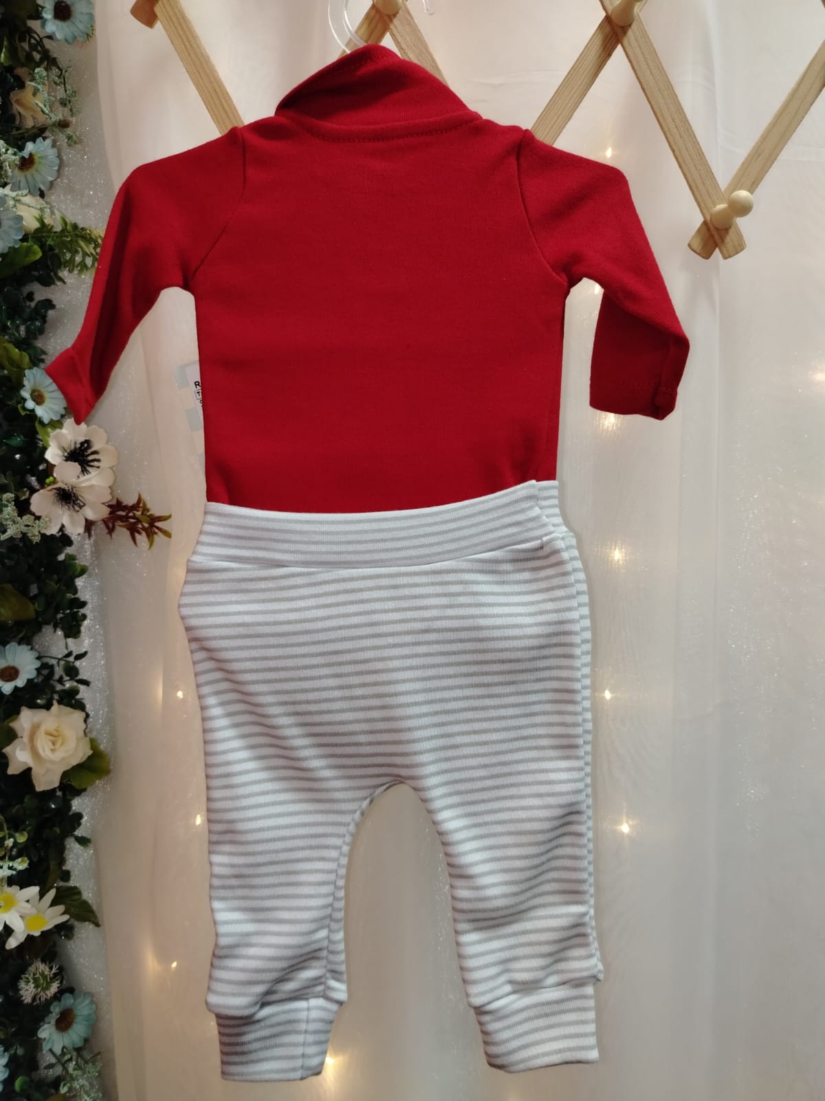 Boby e calça Bebê 3496 Plush Ursinho Marinho/Bege Tamanho P - Imagem 3