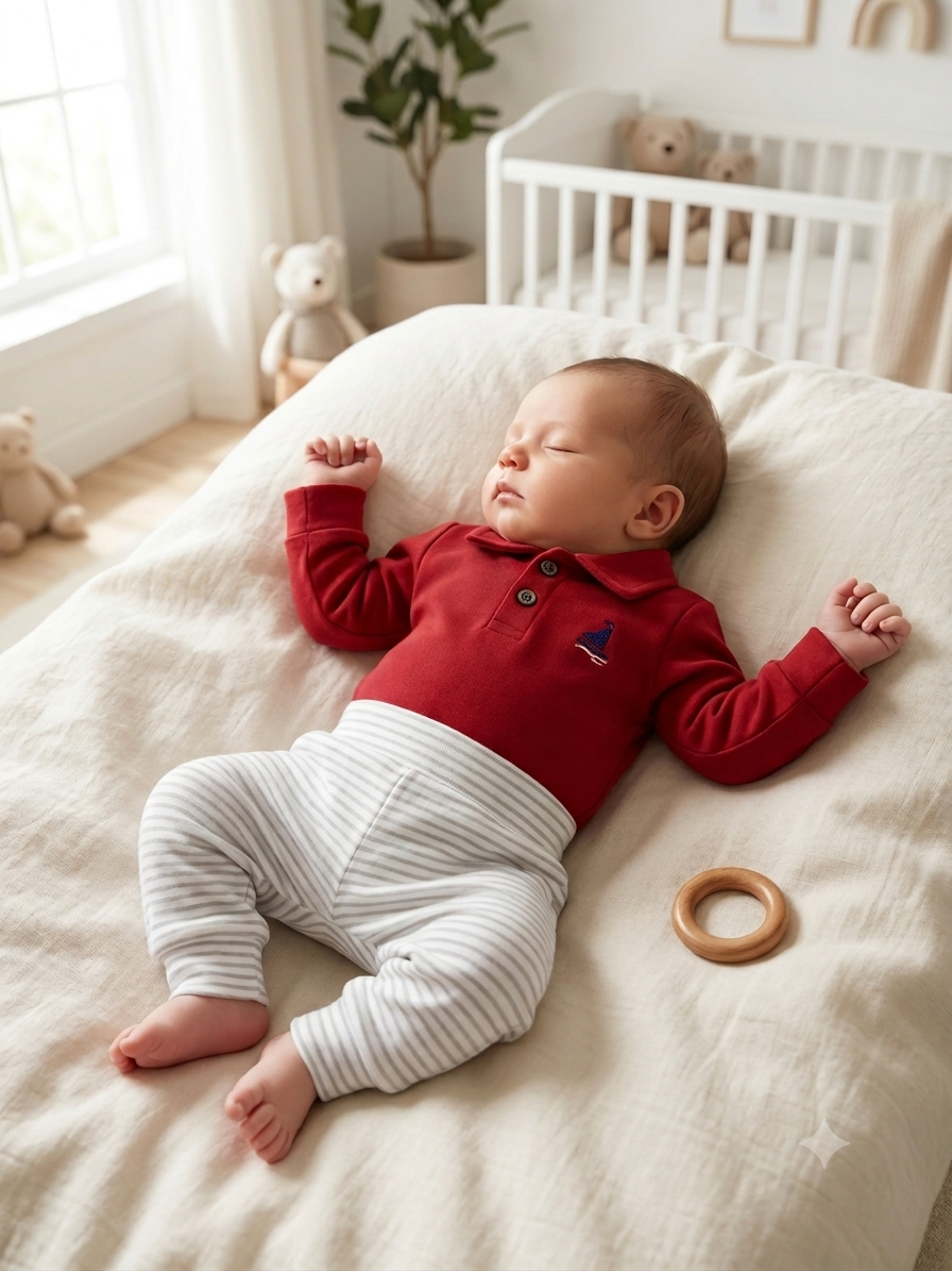 Boby e calça Bebê 3496 Plush Ursinho Marinho/Bege Tamanho P