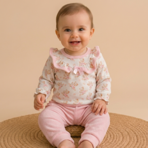 Conjunto Bebê  Body e Calça Plush Ursinha  6982 -Tamanho M