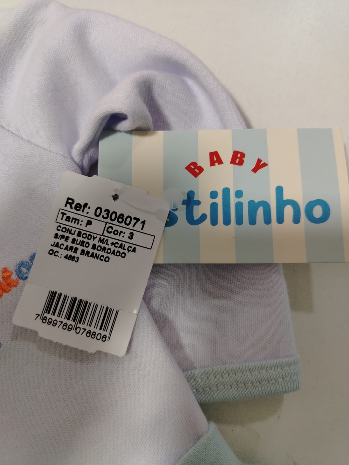 Conjunto Body Manga Longo e Calça Jacaré 0306071Tamanho P - Imagem 7