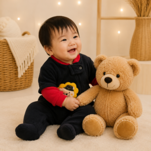 Macacão Longo Plush Celui Ursinho Marinho e Vermelho REF-1155 - Tamanho P