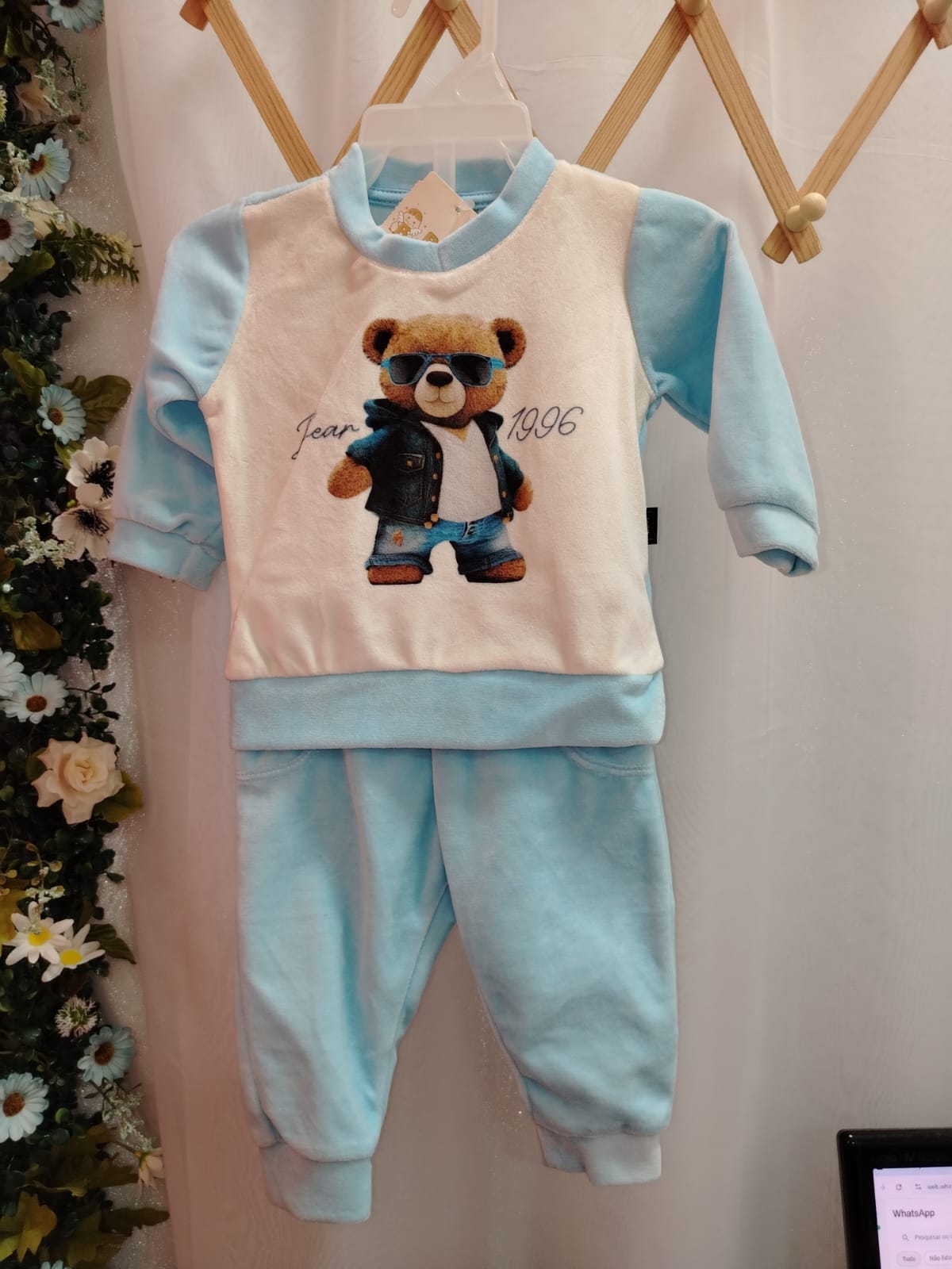 Conjunto Peluciado Soft Azul Urso Bear Ref 6582 P - Tamanho P - Imagem 2