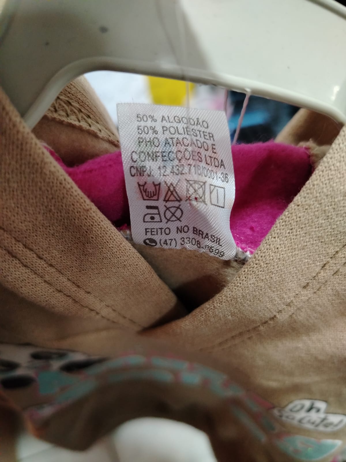 CONJ BLUSA CAPUZ BOLSO CANGURU E CALCA 30534B tamanho P - Imagem 4