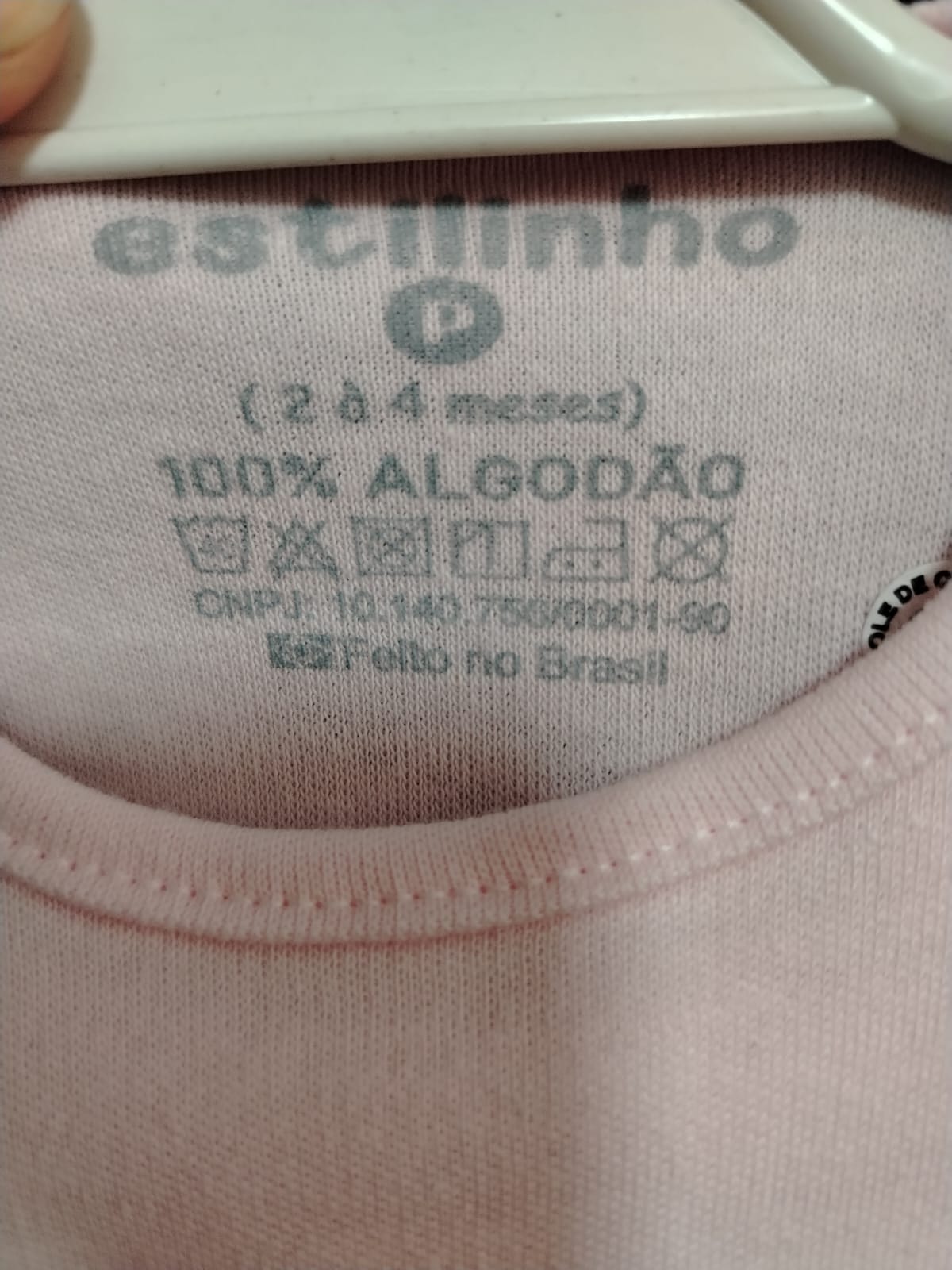 Macacão Longo de Bebê Sued Bordado Tulipa Rose 0201347 P - Imagem 4
