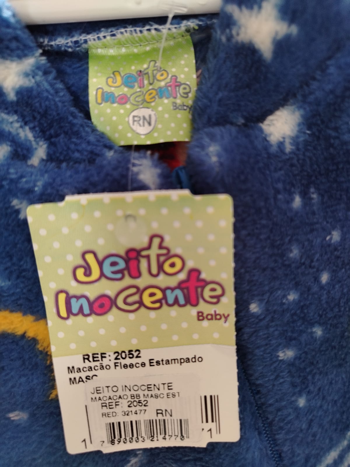 Macacão Fleece de Bebê Estampado Espaço Azul Jeito Inocente 2052 RN - Imagem 6
