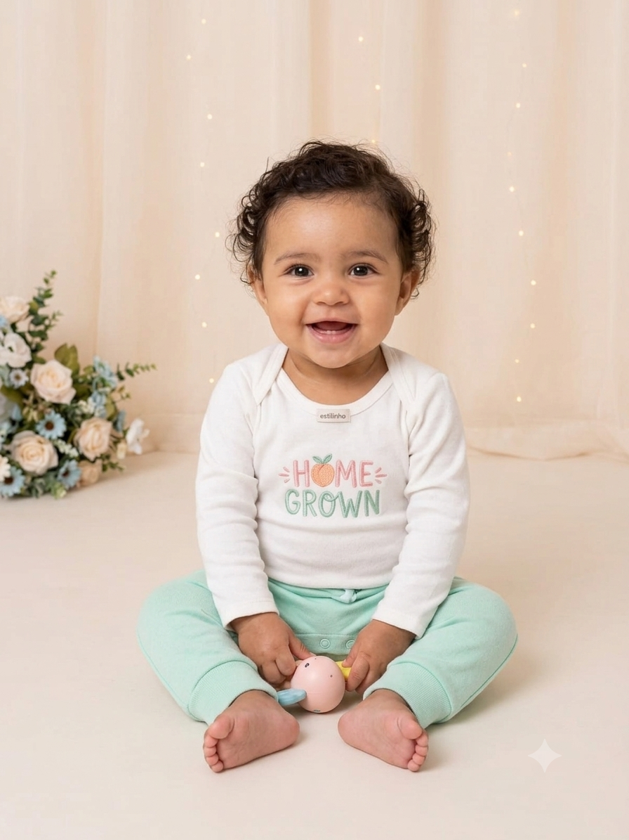 Macacão Fleece de Bebê Estampado Espaço Azul Jeito Inocente 0306064 RN